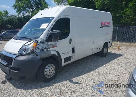 2021 Ram Promaster 2500 High Roof 159 Wb из США, поврежденный, VIN 3C6LRVDGXME544033